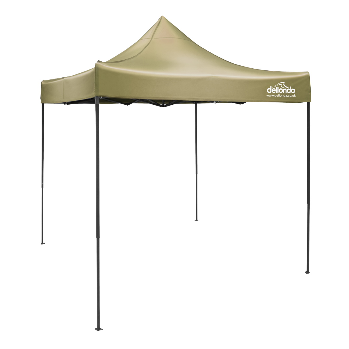 Dellonda DG126 Premium 2x2m Pop-Up Gazebo, Heavy Duty, PVC Coated, Water-Resistant Fabric, Supplied with Carry Bag, Rope