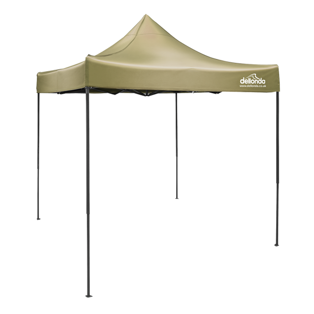 Dellonda DG126 Premium 2x2m Pop-Up Gazebo, Heavy Duty, PVC Coated, Water-Resistant Fabric, Supplied with Carry Bag, Rope