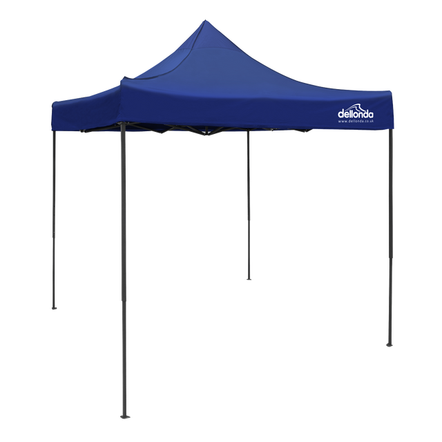 Dellonda DG127 Premium 2x2m Pop-Up Gazebo, Heavy Duty, PVC Coated, Water-Resistant Fabric, Supplied with Carry Bag, Rope