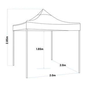 Dellonda DG128 Premium 2 x 2m Pop-Up Gazebo, Heavy Duty, PVC Coated, Water-Resistant Fabric, Supplied - additional view 14