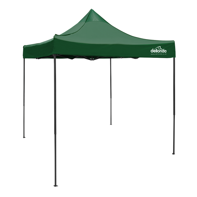 Dellonda DG128 Premium 2 x 2m Pop-Up Gazebo, Heavy Duty, PVC Coated, Water-Resistant Fabric, Supplied with Carry Bag, Rope