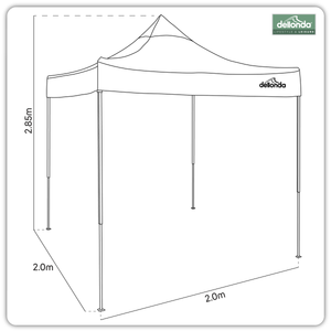 Dellonda DG129 Premium 2 x 2m Pop-Up Gazebo, Heavy Duty, PVC Coated, Water-Resistant Fabric, Supplied - additional view 2