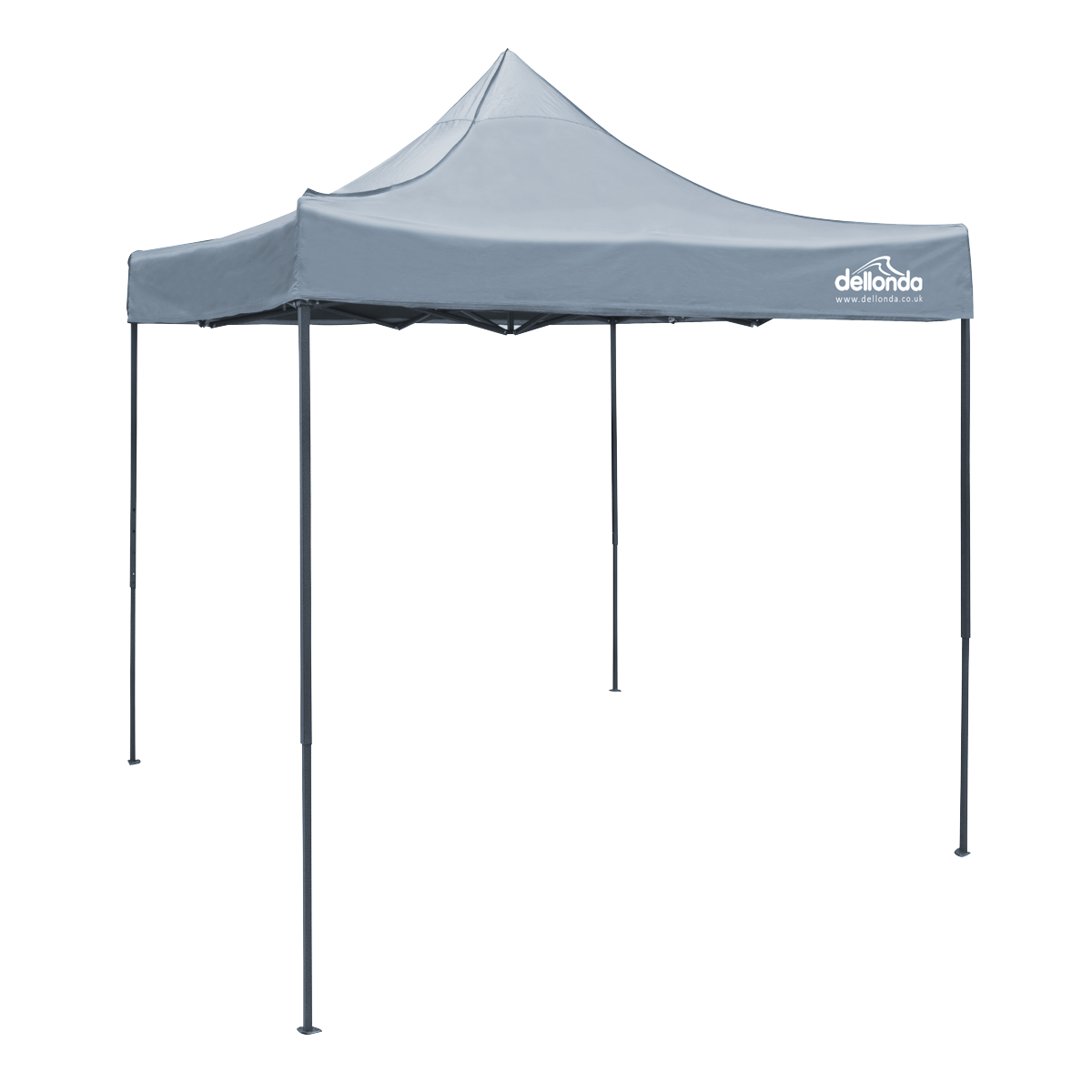 Dellonda DG129 Premium 2 x 2m Pop-Up Gazebo, Heavy Duty, PVC Coated, Water-Resistant Fabric, Supplied with Carry Bag, Rope
