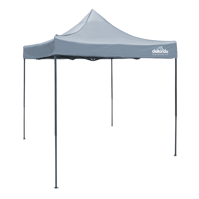 Dellonda DG129 Premium 2 x 2m Pop-Up Gazebo, Heavy Duty, PVC Coated, Water-Resistant Fabric, Supplied with Carry Bag, Rope