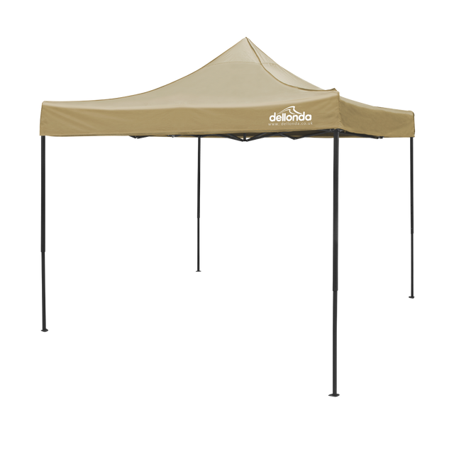 Dellonda DG130 Premium 3 x 3m Pop-Up Gazebo, PVC Coated, Water-Resistant Fabric, Supplied with Carry Bag, Rope, Stakes &