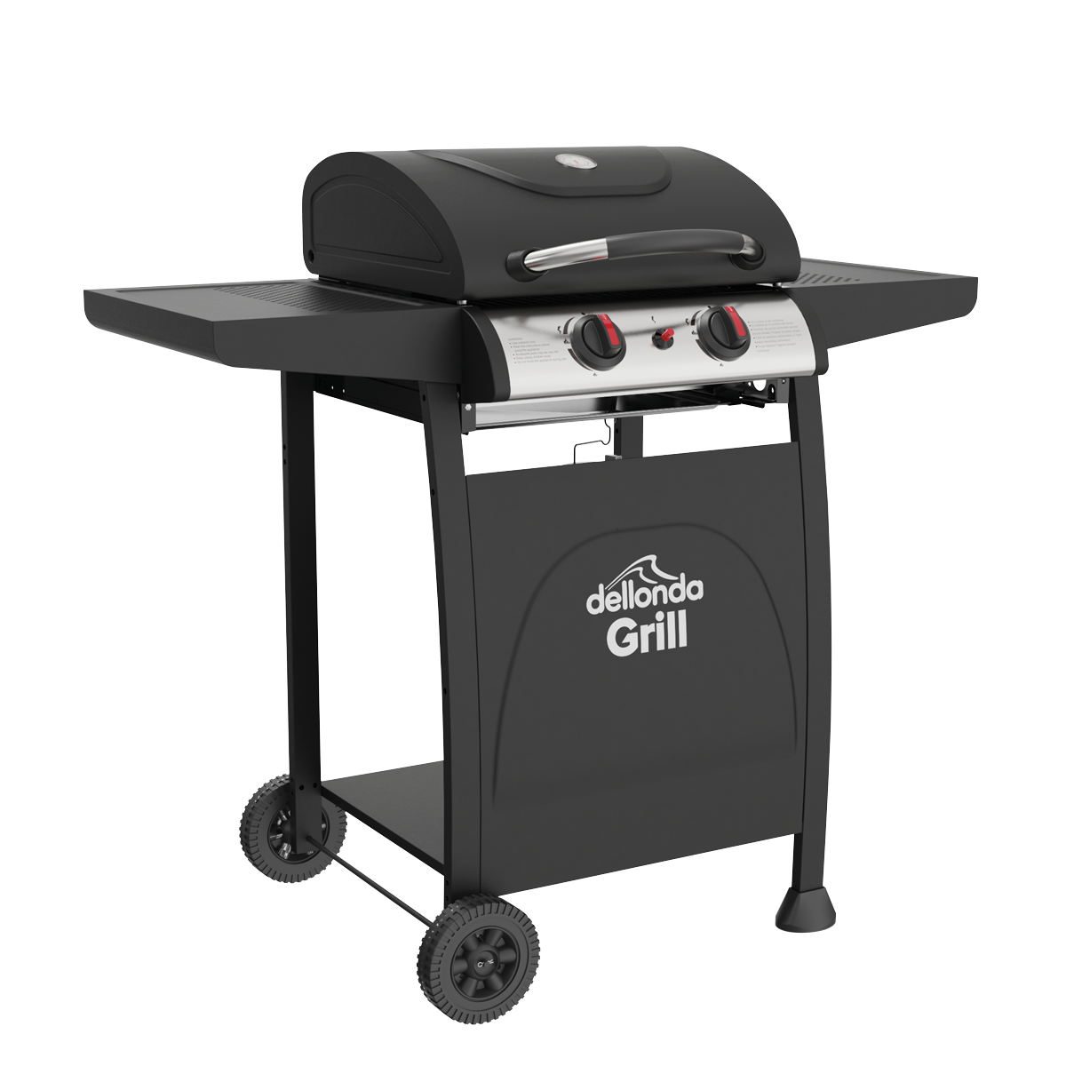 Dellonda DG13 2 Burner Gas BBQ Grill with Piezo Ignition & Thermometer
