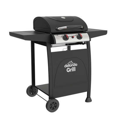 Dellonda DG13 2 Burner Gas BBQ Grill with Piezo Ignition & Thermometer