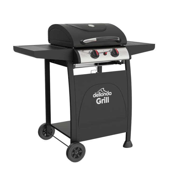 Dellonda DG13 2 Burner Gas BBQ Grill with Piezo Ignition & Thermometer