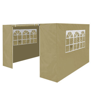 Dellonda DG142 Premium Side Walls/Doors/Windows for Gazebo/Marquee, Fits 2 x 2m Models - Beige