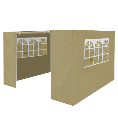 Dellonda DG142 Premium Side Walls/Doors/Windows for Gazebo/Marquee, Fits 2 x 2m Models - Beige