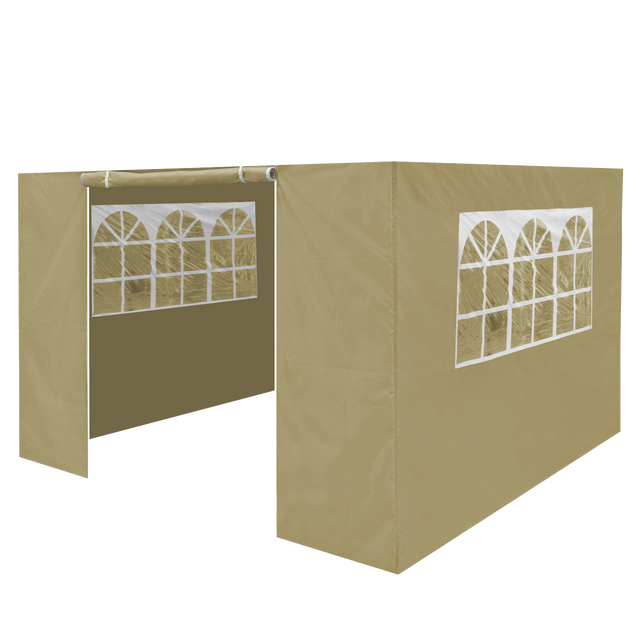 Dellonda DG142 Premium Side Walls/Doors/Windows for Gazebo/Marquee, Fits 2 x 2m Models - Beige