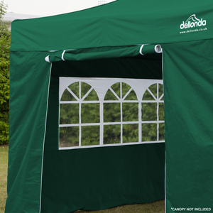Dellonda DG144 Premium Side Walls/Doors/Windows for Gazebo/Marquee, Fits 2 x 2m Models - Dark Green - additional view 7