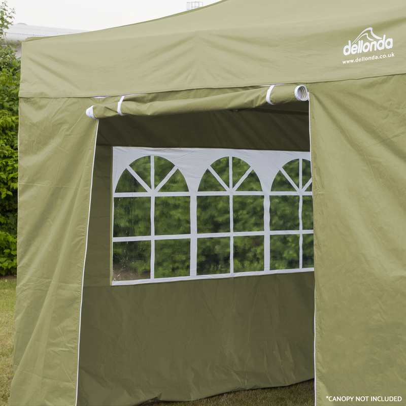 Dellonda DG146 Premium Gazebo/Marquee Side Walls/Doors/Windows, Fits 3 x 3m Models - Beige - additional view 4