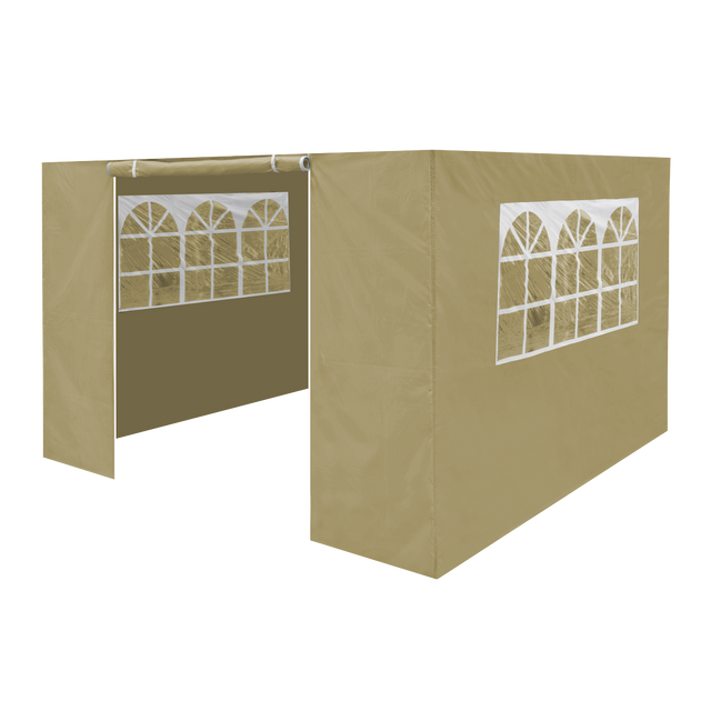Dellonda DG146 Premium Gazebo/Marquee Side Walls/Doors/Windows, Fits 3 x 3m Models - Beige