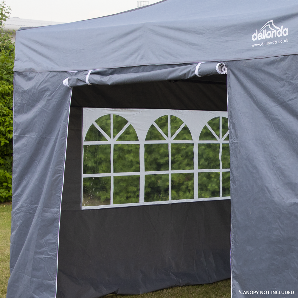 Dellonda DG149 Premium Gazebo/Marquee Side Walls/Doors/Windows, Fits 3 x 3m Models - Grey - additional view 7