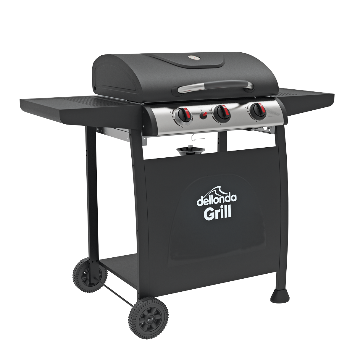 Dellonda DG14 3 Burner Gas BBQ Grill with Piezo Ignition & Thermometer