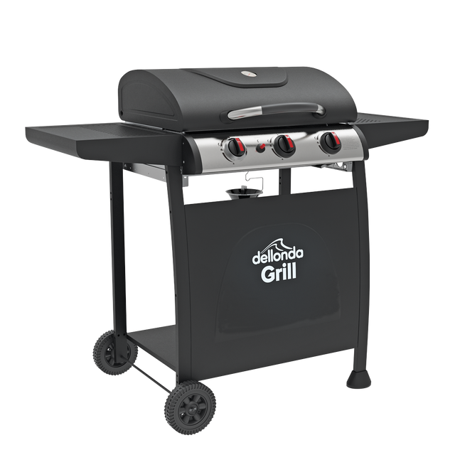 Dellonda DG14 3 Burner Gas BBQ Grill with Piezo Ignition & Thermometer