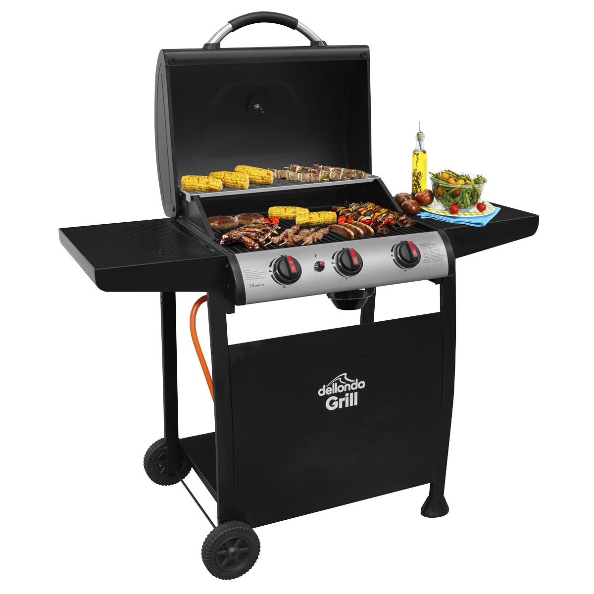 Dellonda DG14 3 Burner Gas BBQ Grill with Piezo Ignition & Thermometer - additional view 7