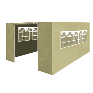 Dellonda DG150 Premium Side Walls/Doors/Windows for Gazebo/Marquee, Fits 3 x 4.5m Models - Beige