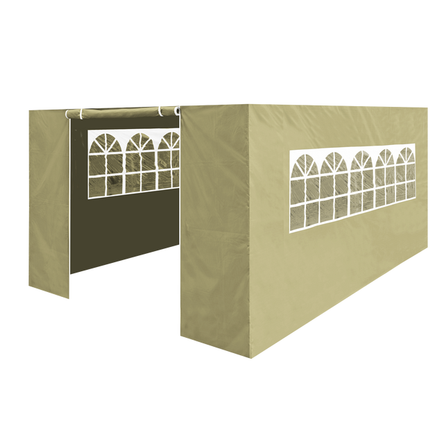 Dellonda DG150 Premium Side Walls/Doors/Windows for Gazebo/Marquee, Fits 3 x 4.5m Models - Beige