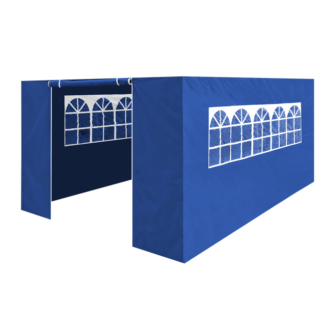 Dellonda DG151 Premium Side Walls/Doors/Windows for Gazebo/Marquee, Fits 3 x 4.5m Models - Blue