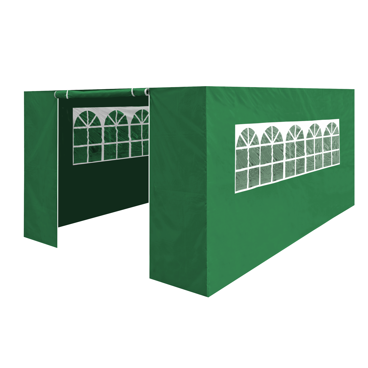 Dellonda DG152 Premium Side Walls/Doors/Windows for Gazebo/Marquee, Fits 3 x 4.5m Models - Dark Green