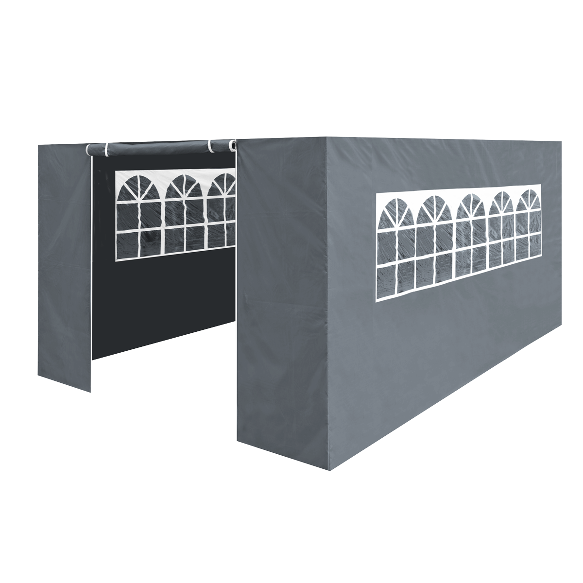 Dellonda DG153 Premium Side Walls/Doors/Windows for Gazebo/Marquee, Fits 3 x 4.5m Models - Grey