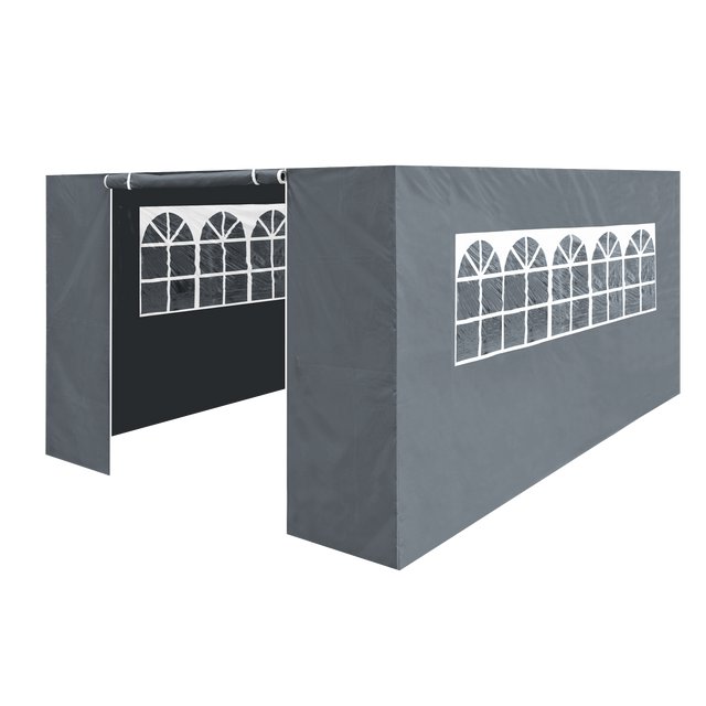 Dellonda DG153 Premium Side Walls/Doors/Windows for Gazebo/Marquee, Fits 3 x 4.5m Models - Grey