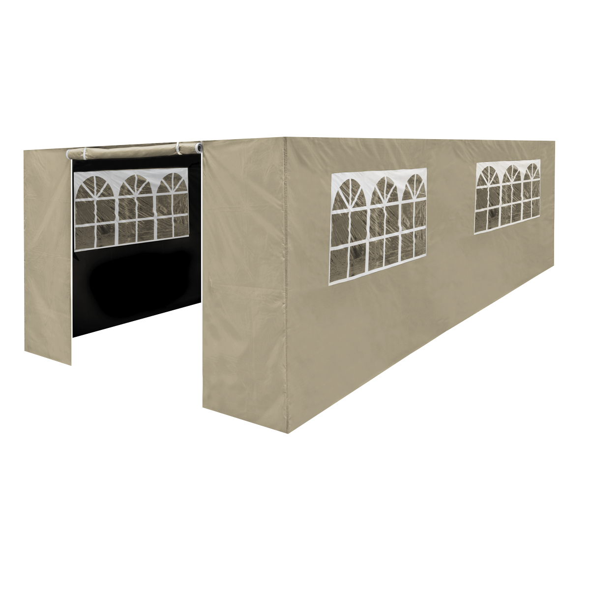 Dellonda DG154 Premium Side Walls/Doors/Windows for Gazebo/Marquee, Fits 3 x 6m Models - Beige