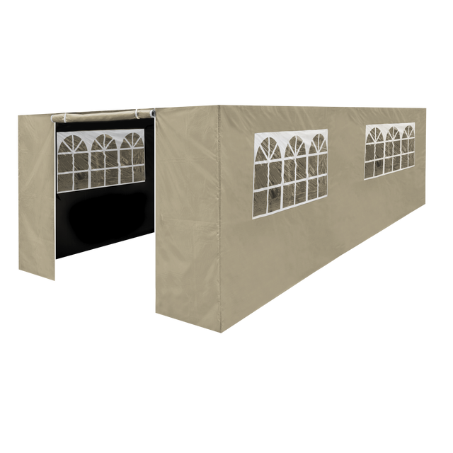 Dellonda DG154 Premium Side Walls/Doors/Windows for Gazebo/Marquee, Fits 3 x 6m Models - Beige