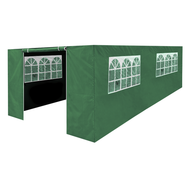 Dellonda DG156 Premium Side Walls/Doors/Windows for Gazebo/Marquee, Fits 3 x 6m Models - Dark Green