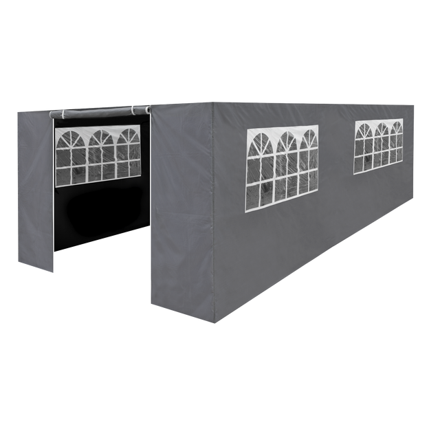 Dellonda DG157 Premium Side Walls/Doors/Windows for Gazebo/Marquee, Fits 3 x 6m Models - Grey