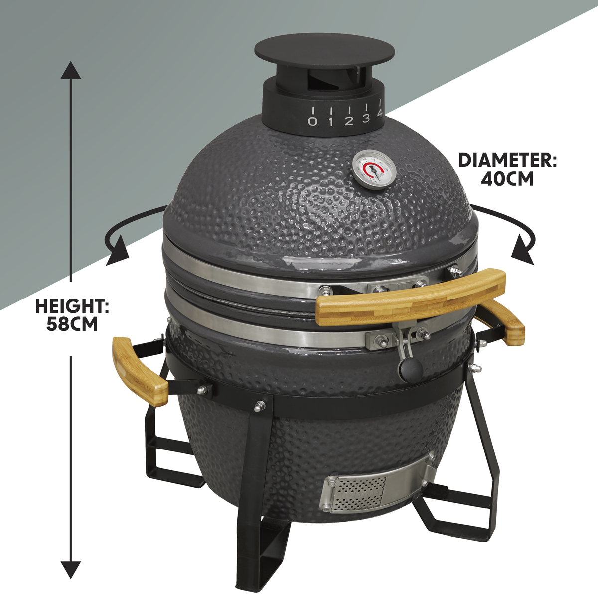 Dellonda DG158 Deluxe 16"(40cm) Ceramic Kamado Style BBQ - additional view 6