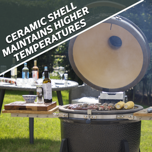 Dellonda DG159 Deluxe 22"(56cm) Ceramic Kamado Style BBQ with Wheeled Stand - additional view 11