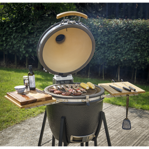 Dellonda DG159 Deluxe 22"(56cm) Ceramic Kamado Style BBQ with Wheeled Stand - additional view 8