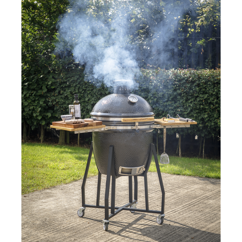 Dellonda DG159 Deluxe 22"(56cm) Ceramic Kamado Style BBQ with Wheeled Stand - additional view 9