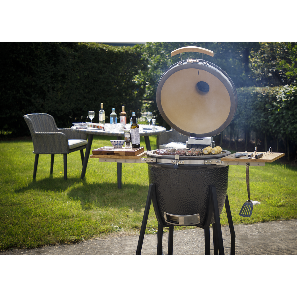 Dellonda DG159 Deluxe 22"(56cm) Ceramic Kamado Style BBQ with Wheeled Stand - additional view 16