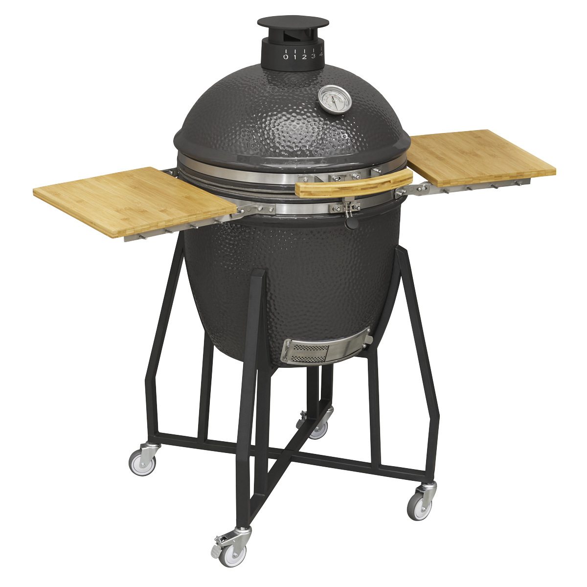 Dellonda DG159 Deluxe 22"(56cm) Ceramic Kamado Style BBQ with Wheeled Stand