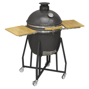 Dellonda DG159 Deluxe 22"(56cm) Ceramic Kamado Style BBQ with Wheeled Stand