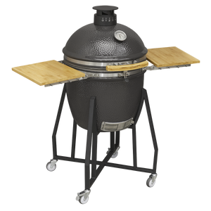 Dellonda DG159 Deluxe 22"(56cm) Ceramic Kamado Style BBQ with Wheeled Stand