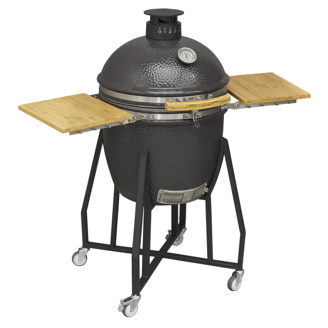 Dellonda DG159 Deluxe 22"(56cm) Ceramic Kamado Style BBQ with Wheeled Stand