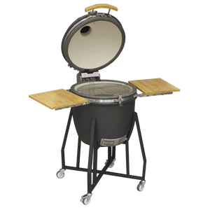 Dellonda DG159 Deluxe 22"(56cm) Ceramic Kamado Style BBQ with Wheeled Stand - additional view 4