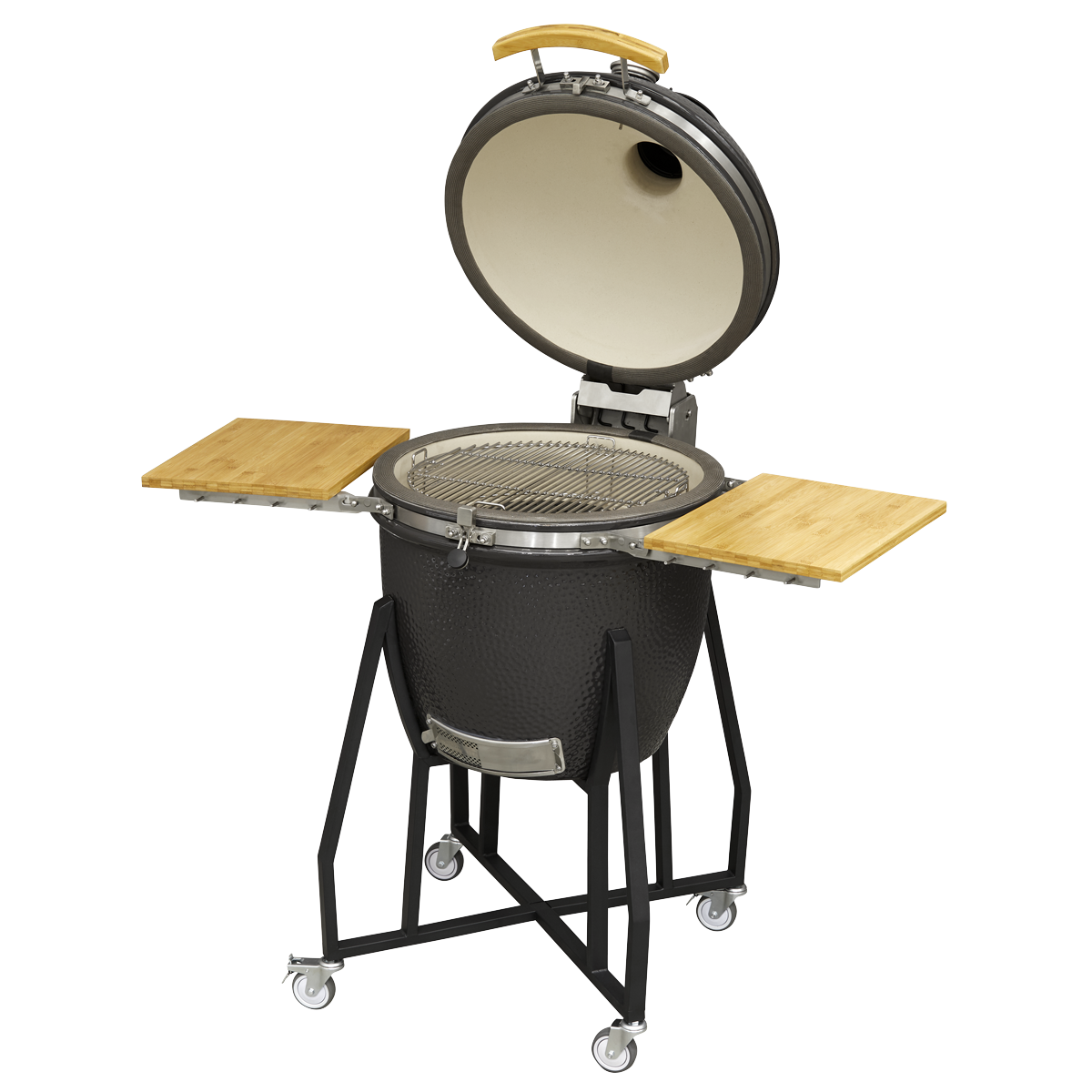 Dellonda DG159 Deluxe 22"(56cm) Ceramic Kamado Style BBQ with Wheeled Stand - additional view 5