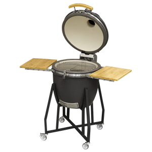 Dellonda DG159 Deluxe 22"(56cm) Ceramic Kamado Style BBQ with Wheeled Stand - additional view 5
