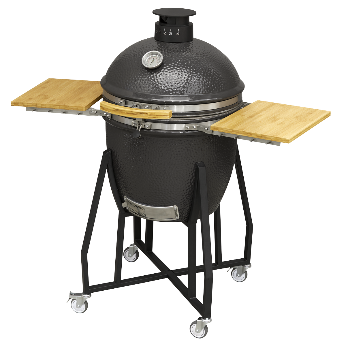 Dellonda DG159 Deluxe 22"(56cm) Ceramic Kamado Style BBQ with Wheeled Stand - additional view 2