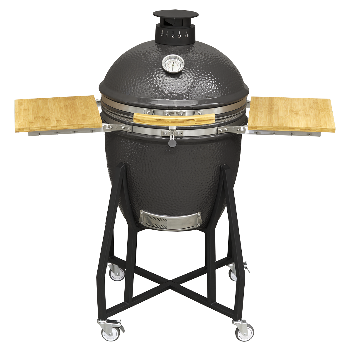 Dellonda DG159 Deluxe 22"(56cm) Ceramic Kamado Style BBQ with Wheeled Stand - additional view 3