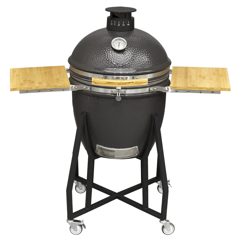Dellonda DG159 Deluxe 22"(56cm) Ceramic Kamado Style BBQ with Wheeled Stand - additional view 3
