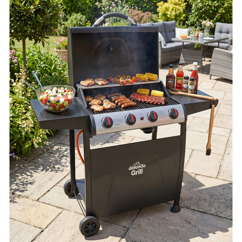 Dellonda DG15 4 Burner Gas BBQ Grill with Piezo Ignition & Thermometer - additional view 15