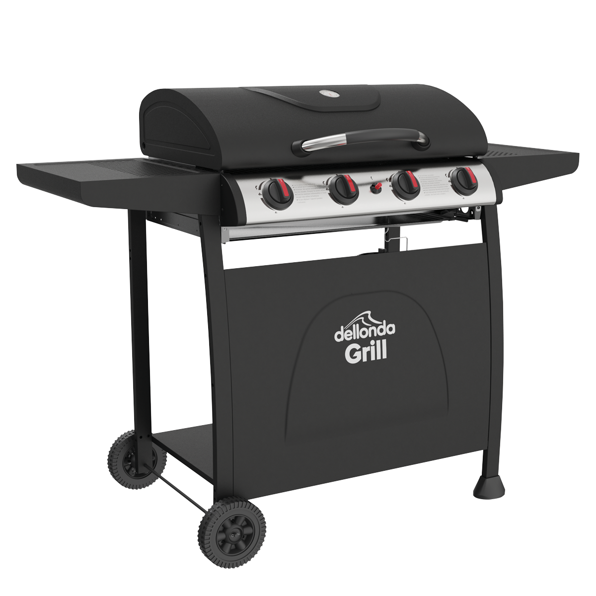 Dellonda DG15 4 Burner Gas BBQ Grill with Piezo Ignition & Thermometer