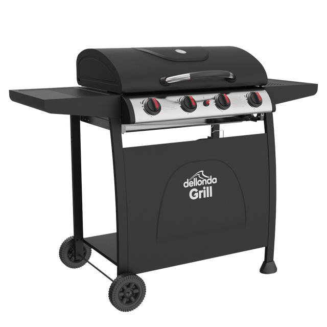 Dellonda DG15 4 Burner Gas BBQ Grill with Piezo Ignition & Thermometer